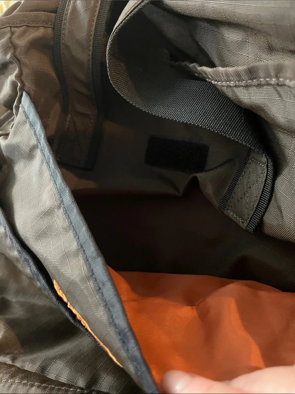 Eddie Bauer Brown Nylon Messenger Tote with Mesh Bottle Pocket
